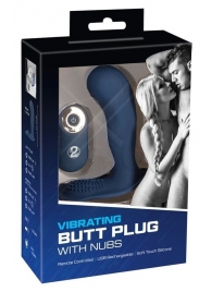 Синий вибростимулятор простаты Vibrating Butt Plug - 11,7 см. - Orion - в Невинномысске купить с доставкой