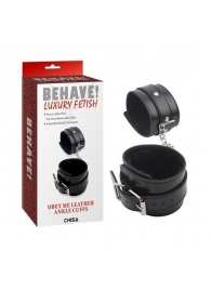 Черные оковы на ноги Obey Me Leather Ankle Cuffs - Chisa - купить с доставкой в Невинномысске