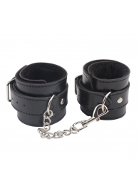 Черные оковы на ноги Obey Me Leather Ankle Cuffs - Chisa - купить с доставкой в Невинномысске