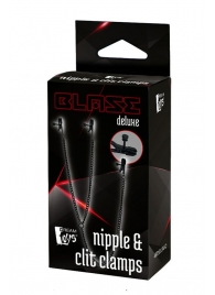 Черные зажимы на соски и клитор на цепочке DELUXE NIPPLE   CLIT CLAMPS - Dream Toys - купить с доставкой в Невинномысске