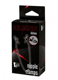 Черные зажимы на соски на цепочке BLAZE DELUXE NIPPLE CLAMPS - Dream Toys - купить с доставкой в Невинномысске