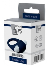 Гладкое синее эрекционное виброкольцо STIMU RING - Dream Toys - в Невинномысске купить с доставкой