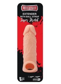 Телесная насадка EXTENDER WITH BALL STRAP 5.5 - 14 см. - Dream Toys - в Невинномысске купить с доставкой