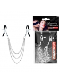 Оригинальные зажимы на соски с тройной цепочкой - Notabu - купить с доставкой в Невинномысске