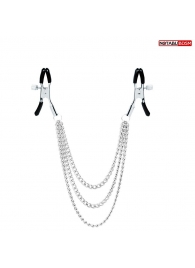 Оригинальные зажимы на соски с тройной цепочкой - Notabu - купить с доставкой в Невинномысске