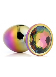 Голографическая анальная втулка с радужным кристаллом - 7,1 см. - Dream Toys - купить с доставкой в Невинномысске