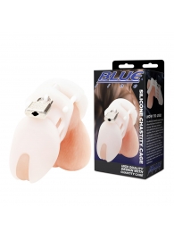 Белая клетка целомудрия Silicone Chastity Cage - BlueLine - купить с доставкой в Невинномысске