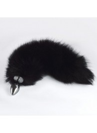 Хромированная анальная пробка с пушистым хвостиком - Sitabella - купить с доставкой в Невинномысске