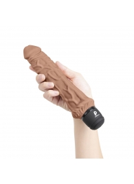 Кофейный вибратор-реалистик 8  Girthy Realistic Vibrator - 24,5 см. - PowerCocks