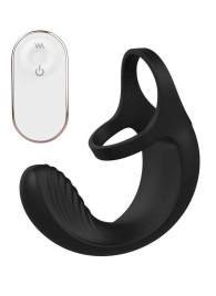 Черный анальный стимулятор с эрекционными кольцами Remote Couple Teaser - Dream Toys - в Невинномысске купить с доставкой