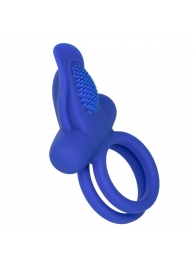 Синее перезаряжаемое эрекционное кольцо Silicone Rechargeable Dual Pleaser Enhancer - California Exotic Novelties - в Невинномысске купить с доставкой