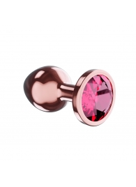 Пробка цвета розового золота с малиновым кристаллом Diamond Ruby Shine S - 7,2 см. - Lola Games - купить с доставкой в Невинномысске