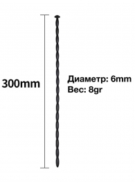 Черный уретральный расширитель - 30 см. - Rubber Tech Ltd - купить с доставкой в Невинномысске