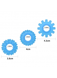 Набор из 3 голубых, светящихся в темноте эрекционных колец Lumino Play - Lovetoy - в Невинномысске купить с доставкой