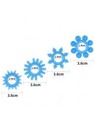 Набор из 4 голубых, светящихся в темноте эрекционных колец Lumino Play - Lovetoy - в Невинномысске купить с доставкой
