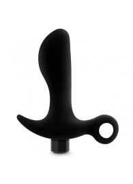 Черный анальный вибратор Silicone Vibrating Prostate Massager 01 - 10,8 см. - Blush Novelties - в Невинномысске купить с доставкой