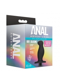 Черный анальный вибромассажёр Silicone Vibrating Prostate Massager 02 - 10,8 см. - Blush Novelties - в Невинномысске купить с доставкой