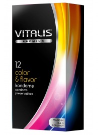 Цветные ароматизированные презервативы VITALIS PREMIUM color   flavor - 12 шт. - Vitalis - купить с доставкой в Невинномысске