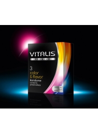 Цветные ароматизированные презервативы VITALIS PREMIUM color   flavor - 3 шт. - Vitalis - купить с доставкой в Невинномысске