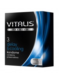 Презервативы VITALIS PREMIUM delay   cooling с охлаждающим эффектом - 3 шт. - Vitalis - купить с доставкой в Невинномысске