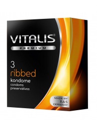 Ребристые презервативы VITALIS PREMIUM ribbed - 3 шт. - Vitalis - купить с доставкой в Невинномысске