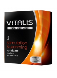 Презервативы VITALIS PREMIUM stimulation   warming с согревающим эффектом - 3 шт. - Vitalis - купить с доставкой в Невинномысске