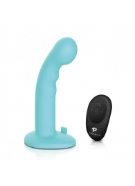 Голубая изогнутая насадка 6in Remote Control Ripple P-Spot G-Spot на черных трусиках - 16 см. - Pegasus - купить с доставкой в Невинномысске