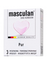 Супертонкие презервативы Masculan Pur - 3 шт. - Masculan - купить с доставкой в Невинномысске