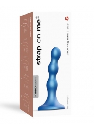 Голубая насадка Strap-On-Me Dildo Plug Balls size S - Strap-on-me - купить с доставкой в Невинномысске