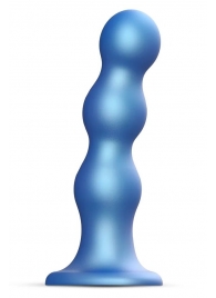 Голубая насадка Strap-On-Me Dildo Plug Balls size S - Strap-on-me - купить с доставкой в Невинномысске