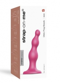 Розовая насадка Strap-On-Me Dildo Plug Beads size S - Strap-on-me - купить с доставкой в Невинномысске