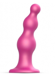 Розовая насадка Strap-On-Me Dildo Plug Beads size S - Strap-on-me - купить с доставкой в Невинномысске