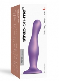 Фиолетовая насадка Strap-On-Me Dildo Plug Curvy size L - Strap-on-me - купить с доставкой в Невинномысске