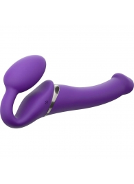 Фиолетовый безремневой вибрострапон Vibrating Bendable Strap-On - size L - Strap-on-me - купить с доставкой в Невинномысске