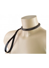 Эффектный сверкающий ошейник с поводком  Гламур - Sitabella - купить с доставкой в Невинномысске