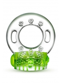 Зеленое эрекционное виброкольцо Arouser Vibrating C-Ring - Blush Novelties - в Невинномысске купить с доставкой