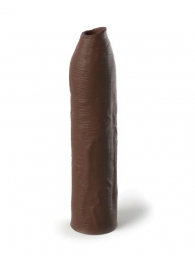 Коричневая насадка-удлинитель Uncut Silicone Penis Enhancer - 17,8 см. - Pipedream - в Невинномысске купить с доставкой