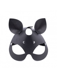 Черная кожаная маска  Кошка  с маленькими ушками - Crazy Handmade - купить с доставкой в Невинномысске