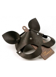 Черная кожаная маска  Кошка  с маленькими ушками - Crazy Handmade - купить с доставкой в Невинномысске