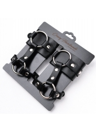 Черные наручники с креплением на кисть руки - Crazy Handmade - купить с доставкой в Невинномысске