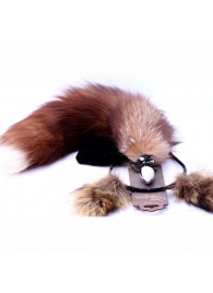 Игровой комплект: серебристая анальная пробка с пушистым хвостом и ободок-ушки - Crazy Handmade - купить с доставкой в Невинномысске