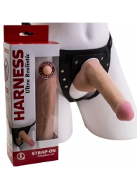 Страпон Harness из двух предметов: трусики с плугом и насадка-фаллос - 17 см. - LOVETOY (А-Полимер) - купить с доставкой в Невинномысске