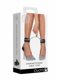 Черные поножи Diamond Studded Ankle Cuffs - Shots Media BV - купить с доставкой в Невинномысске