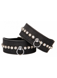 Черные поножи Diamond Studded Ankle Cuffs - Shots Media BV - купить с доставкой в Невинномысске