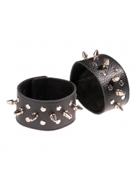 Чёрные напульсники с шипами и заклепками - Sitabella - купить с доставкой в Невинномысске
