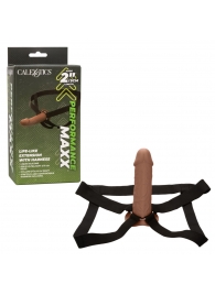 Коричневый фаллопротез Life-Like Extension with Harness - 17,75 см. - California Exotic Novelties - купить с доставкой в Невинномысске