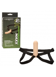 Телесный фаллопротез из силикона Extension with Harness - 15,75 см. - California Exotic Novelties - купить с доставкой в Невинномысске