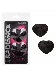 Черные пэстисы в форме сердечек Heart Pasties - California Exotic Novelties - купить с доставкой в Невинномысске