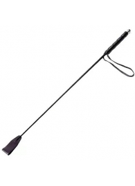 Чёрный стек с кожаной ручкой - 58 см. - Sitabella - купить с доставкой в Невинномысске