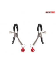 Серебристые зажимы на соски с шариками - Notabu - купить с доставкой в Невинномысске